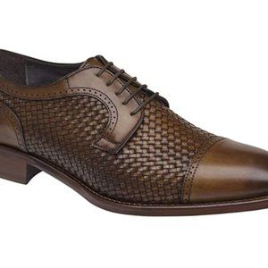 Men's Cormac Woven Cap Toe Shoe Mahogany Italian